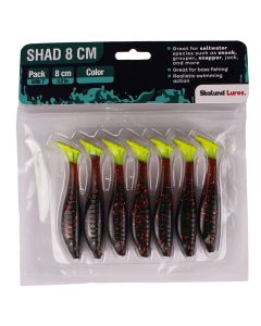 Señuelos gomas robalo y lobina Skalund Shad 8 cm (paq. c/7) - Dark Yellow