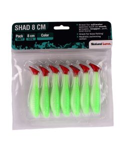 Señuelos gomas robalo y lobina Skalund Shad 8 cm (paq. c/7) - Green