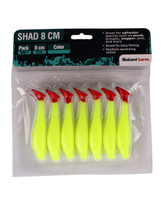 Señuelos gomas robalo y lobina Skalund Shad 8 cm (paq. c/7) - Neon