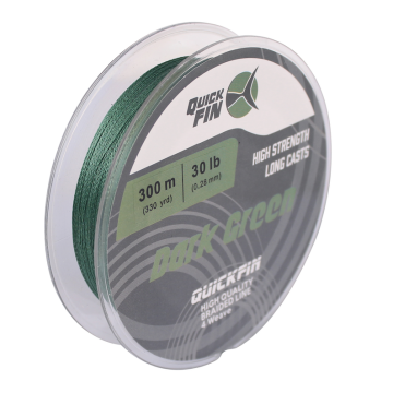 Linea trenzada QuickFin 300 metros, Verde (4 hebras) - Varios librajes  